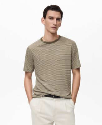 MANGO - Men's EU Regular-Fit Striped T-Shirt