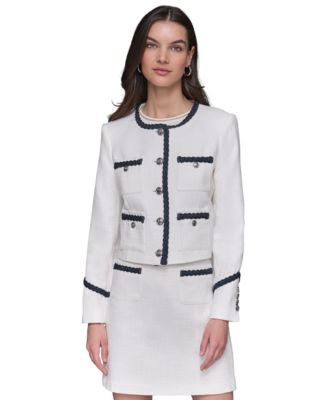 KARL LAGERFELD PARIS - Women's Tweed Button-Front Jacket