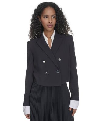 Calvin Klein - Women's Double-Breasted Cropped Jacket