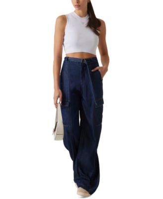 GUESS - Women's Alexia Cropped Rhinestone-Embellished Top