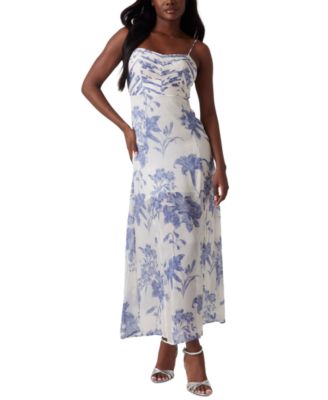 GUESS - Women's Ellie Empire-Waist Sleeveless Maxi Dress