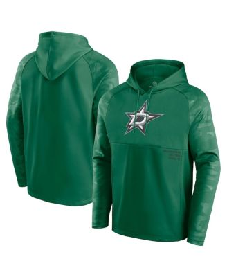 Fanatics - Men's Kelly Green Dallas Stars Shade Defender Raglan Pullover Hoodie