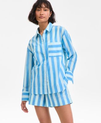On 34th - Women's Striped Long-Sleeve Shirt