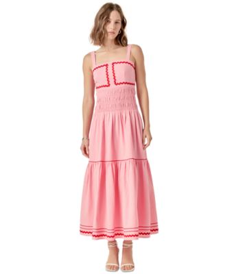 English Factory - Women's Ric Rac Square-Neck Maxi Dress