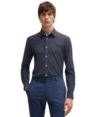 Hugo Boss - Men's Geometric-Print Slim-Fit Shirt
