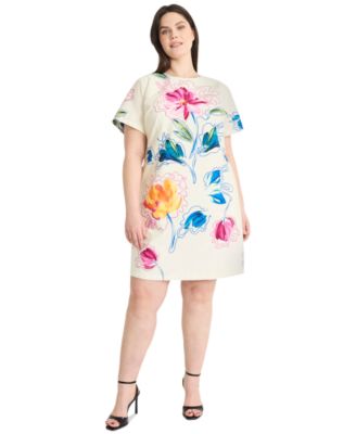 Maggy London - Plus Size Printed Short-Sleeve Dress