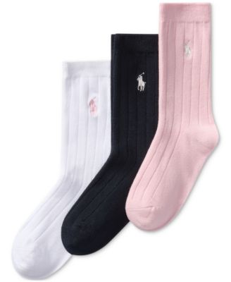 Polo Ralph Lauren - Toddler & Little Girls 3-Pk. Rib Solid Crew Socks